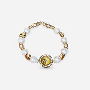 Handmade Pearl and Golden Bracelet